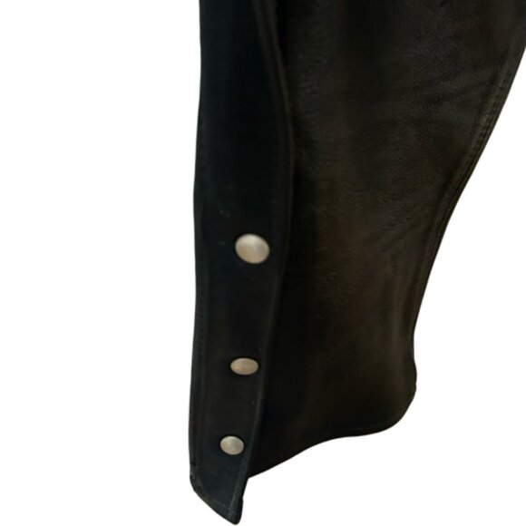 Walter Dyer VTG unisex Motorcycle leather chaps size L Made in USA - Picture 5 of 7